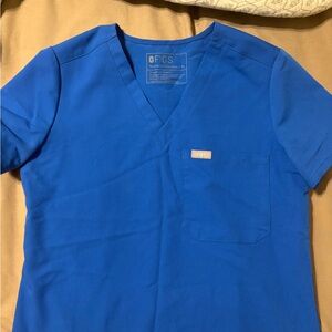 Figs Royal Blue Scrub Top